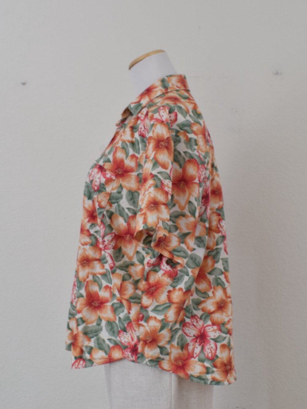 Vintage 90s Cotton Floral Women's Blouse by Fire-Islander | size Large - Picture 5 of 10